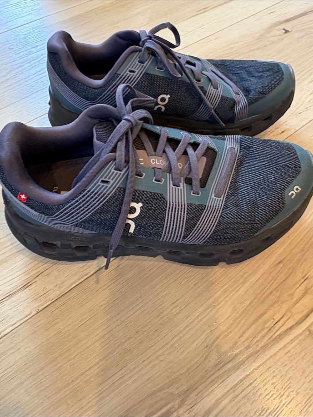On Cloudwomen Lightweight Lace-Up Sneakers in Dark Gray/Teal